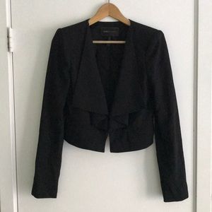 BCBG black cropped blazer w/draping details